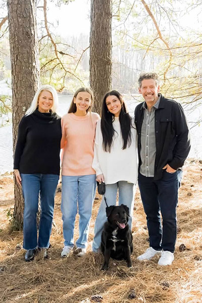 Ella Boukedes with her family